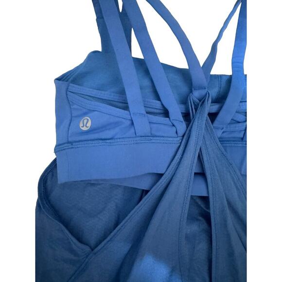 Lululemon Nouveau Limits Tank Top And Sports Bra Strappy Back In Blue Size 6 - Picture 8 of 10